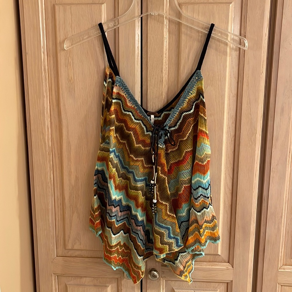 Free People chevon knit flowy tank top